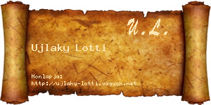 Ujlaky Lotti névjegykártya